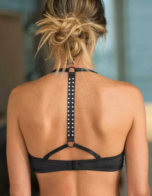 Fekete női melltartó többfunkciós nyakpántokkal