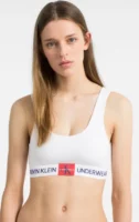 Fehér pamut, nem párnázott sportmelltartó Calvin Klein